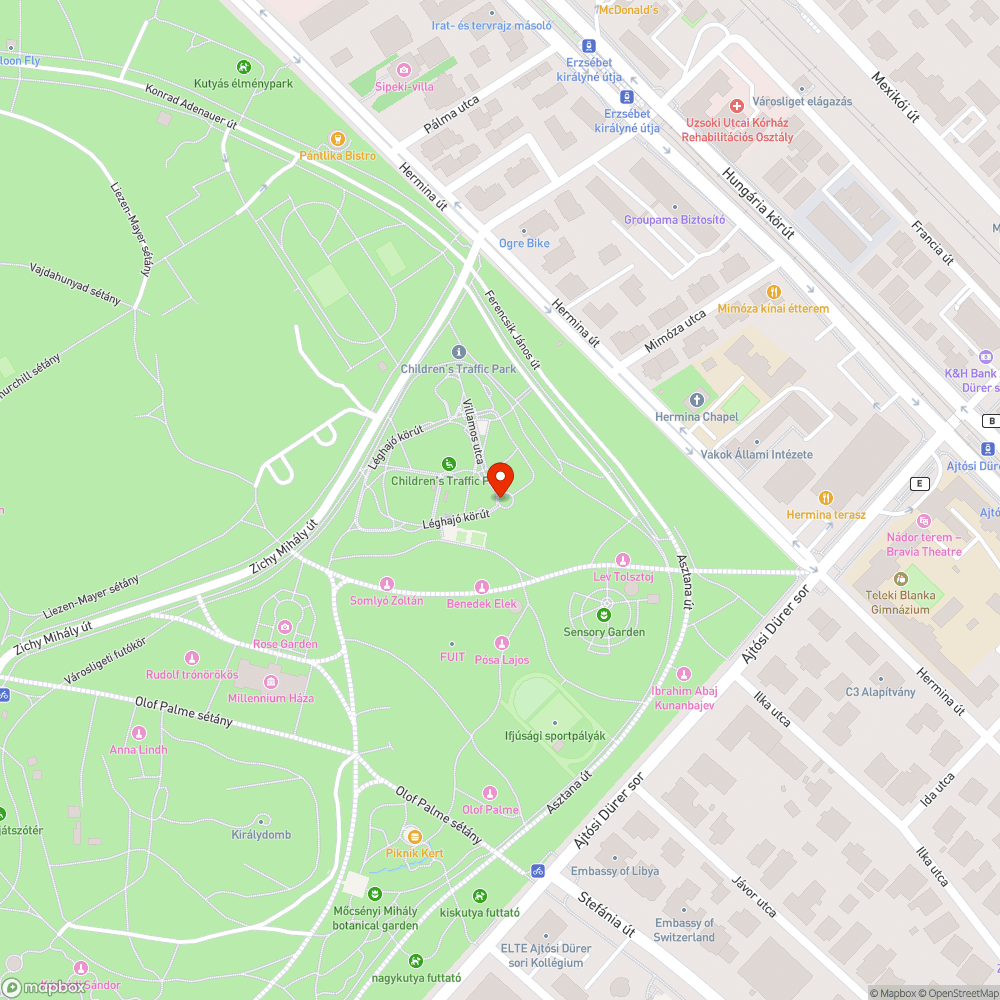 Városligeti KRESZ-park világítása bejelentés helye