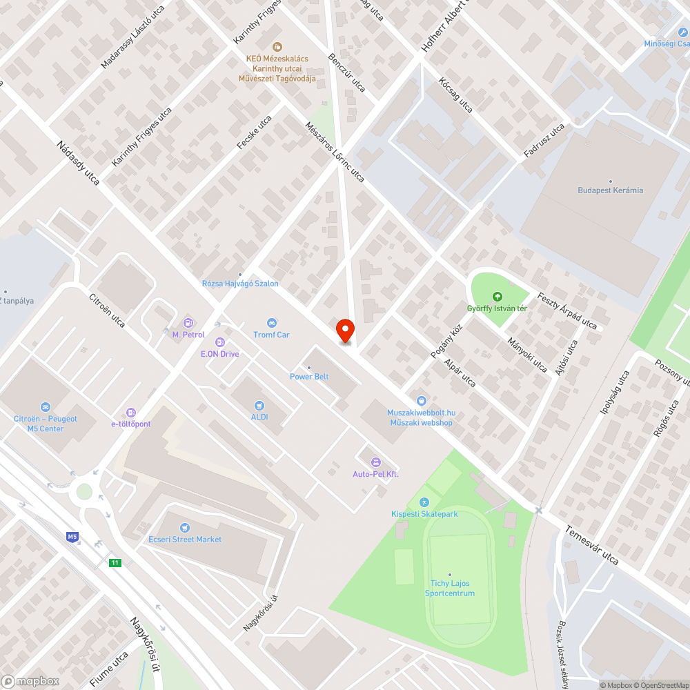 Kátyús út bejelentés helye