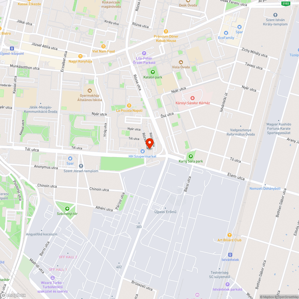 Üres bódé bejelentés helye