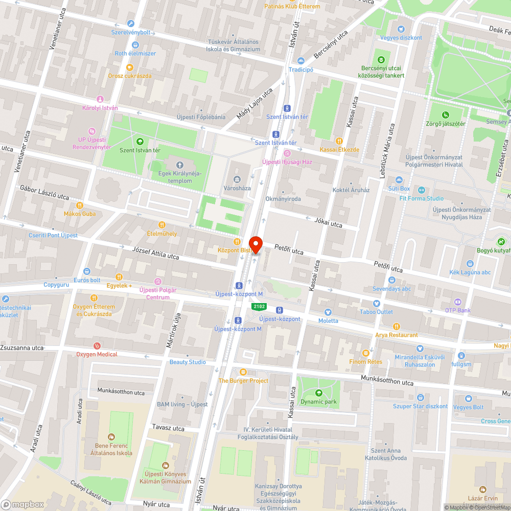 Hiányzó fák Újpest Központjában bejelentés helye