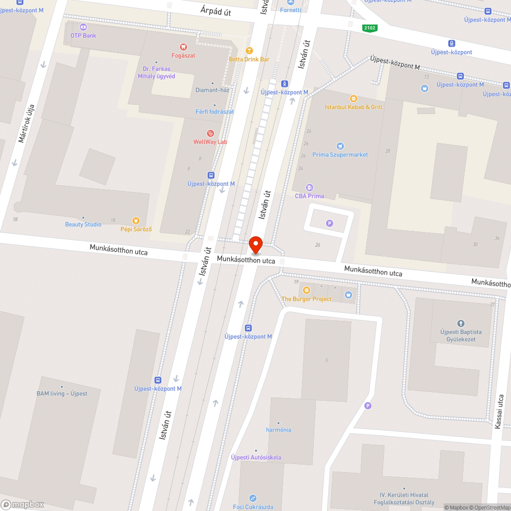 Tönkrement gyalogátkelőhely bejelentés helye