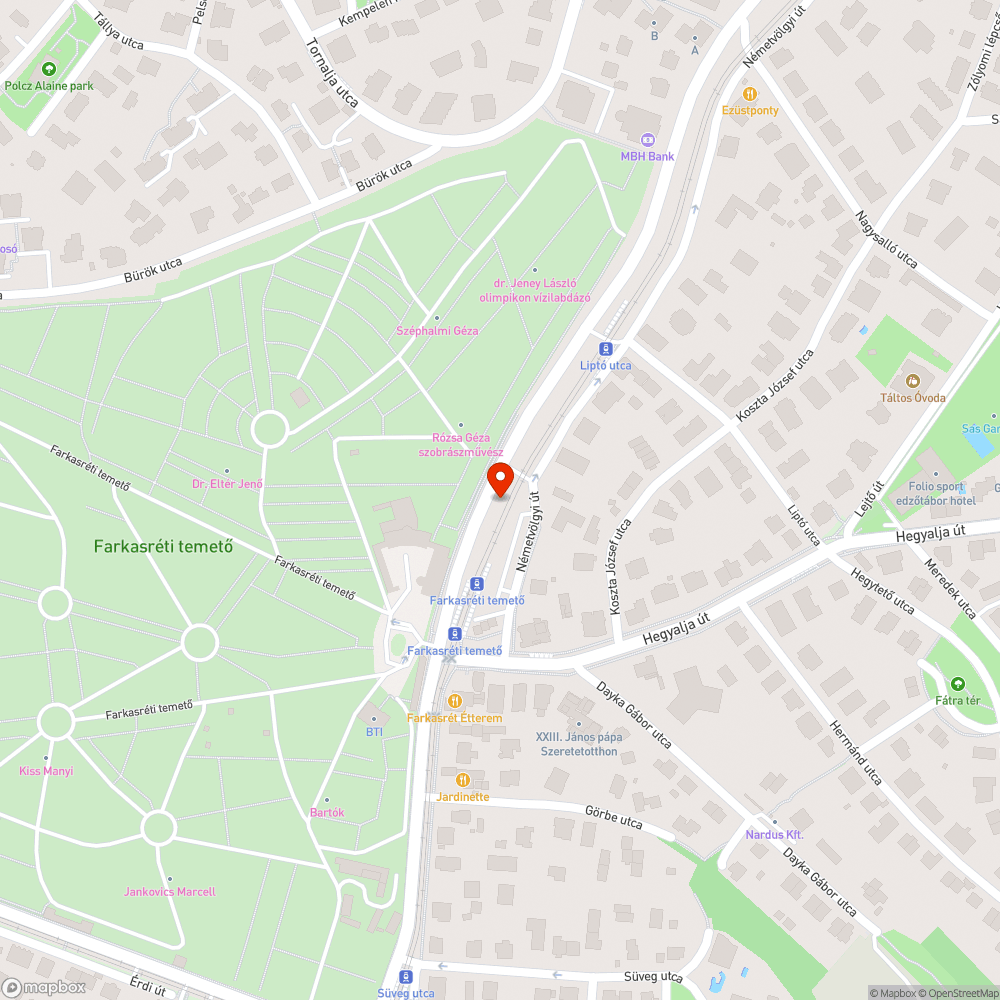 Mozgó aknaszerelvény zöldterületben bejelentés helye