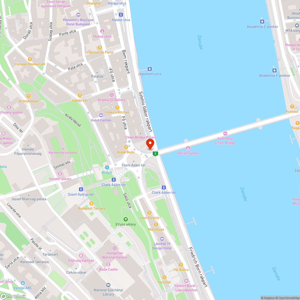 Graffiti a Lánchíd alatt bejelentés helye