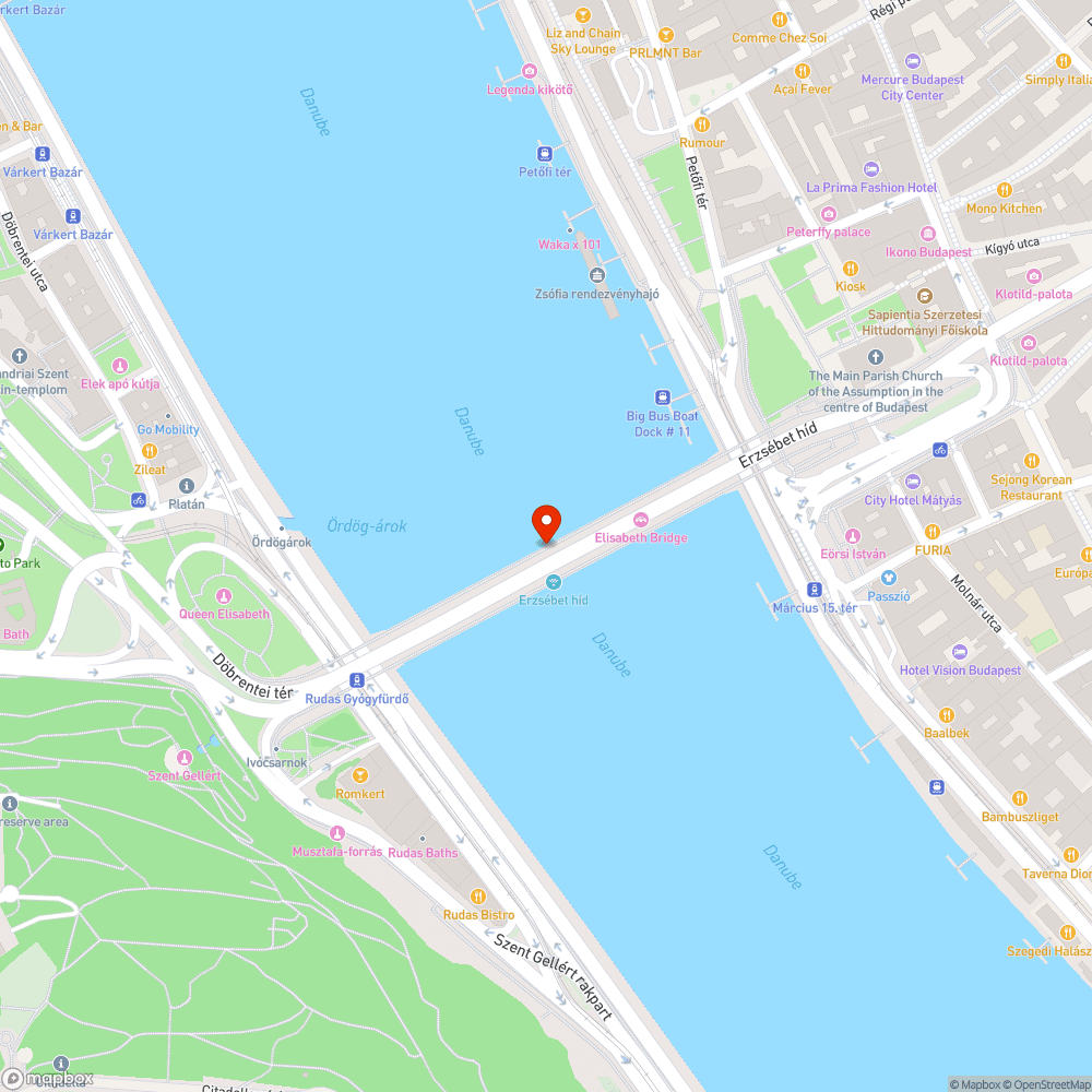 Graffitis Erzsébet híd bejelentés helye