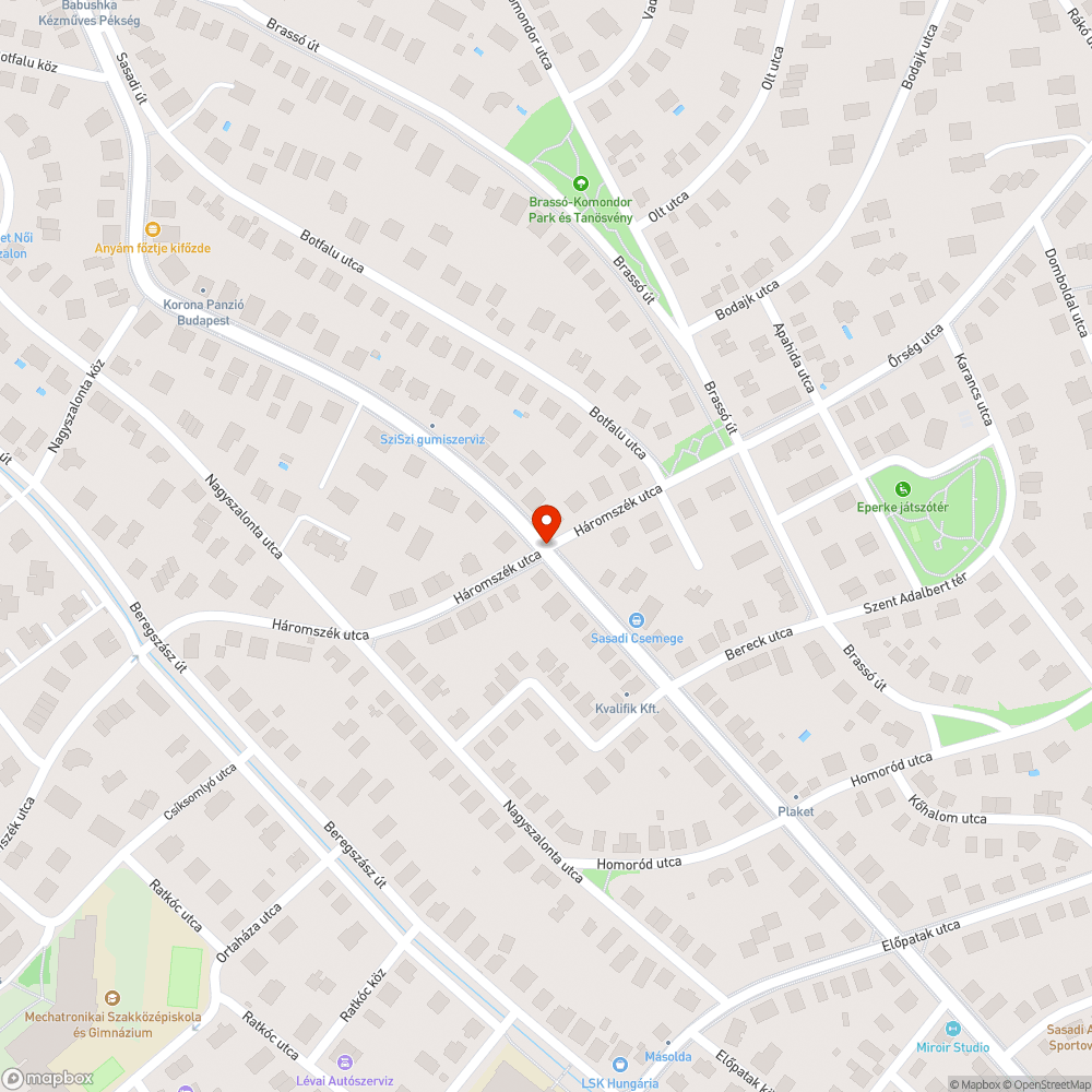 Járhatatlan járda a Sasadi úton bejelentés helye