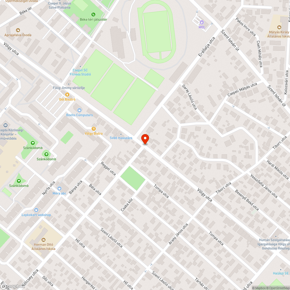 Besüllyedt úttest Csepelen. bejelentés helye