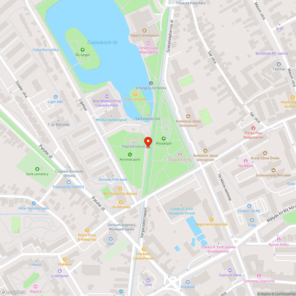 Nyikorgó kapu a Koronás Parkban bejelentés helye