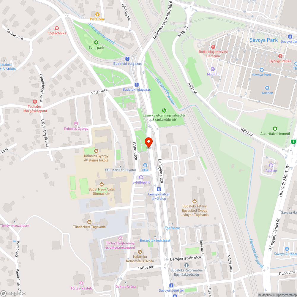 Szemetes Leányka váró bejelentés helye