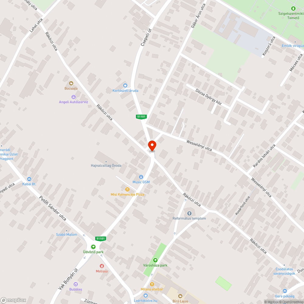 Zebra hiánya Szigetszentmiklós Óváros bejelentés helye