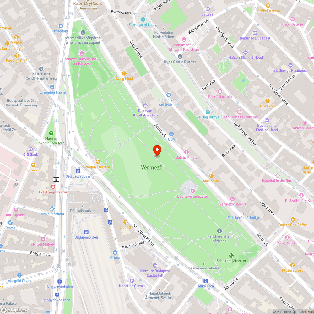 Alig van közvilágítás a Vérmezőn bejelentés helye