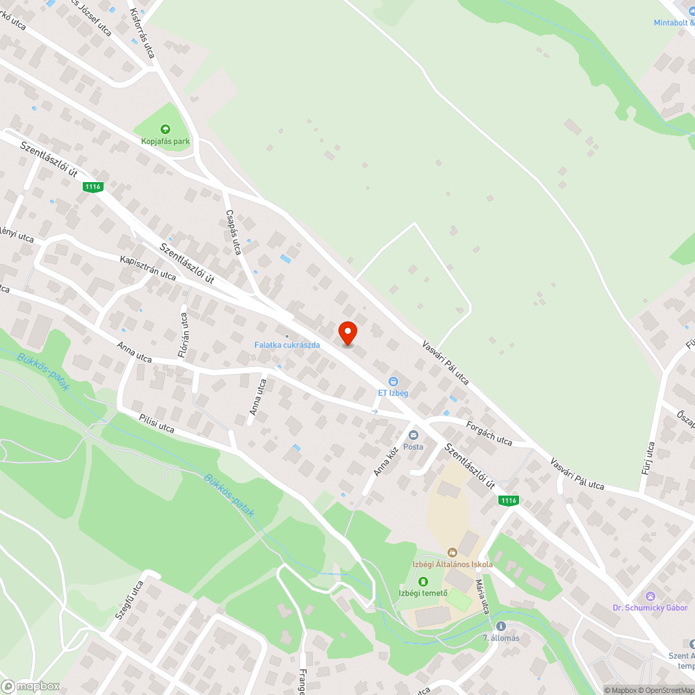 Közvilágítás hiánya a Mária utcától a Csapás utcáig bejelentés helye