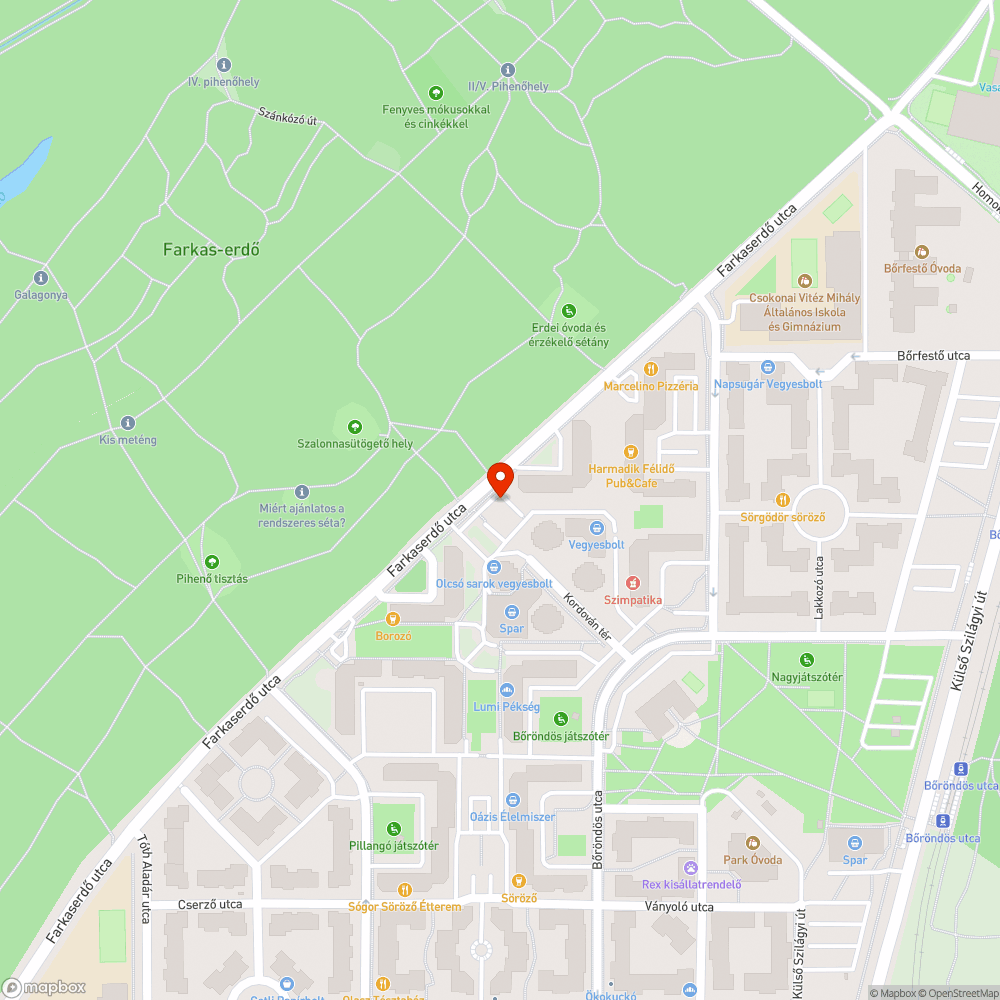 Elhagyott autó bejelentés helye