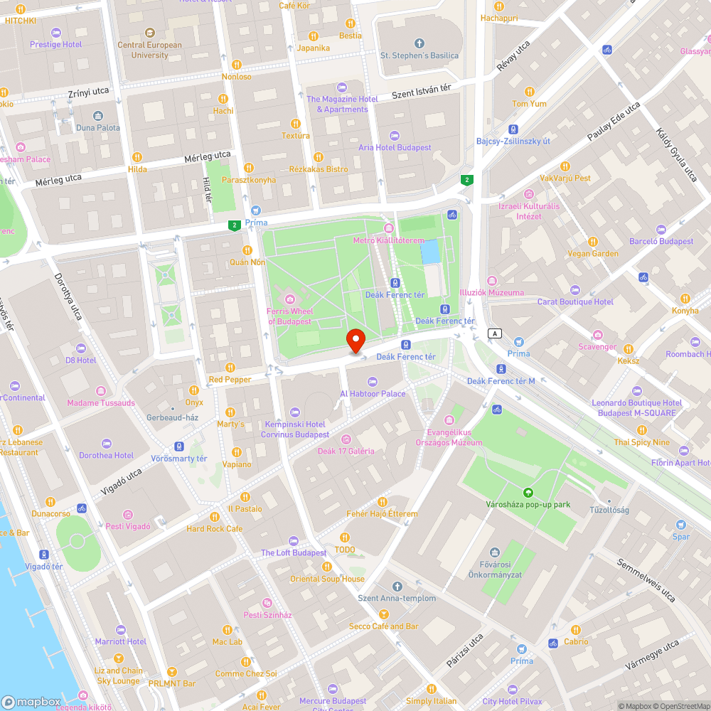 Erzsébet téri (Deák Ferenc téri) erősen hiányző fedett buszmegálló(k) bejelentés helye