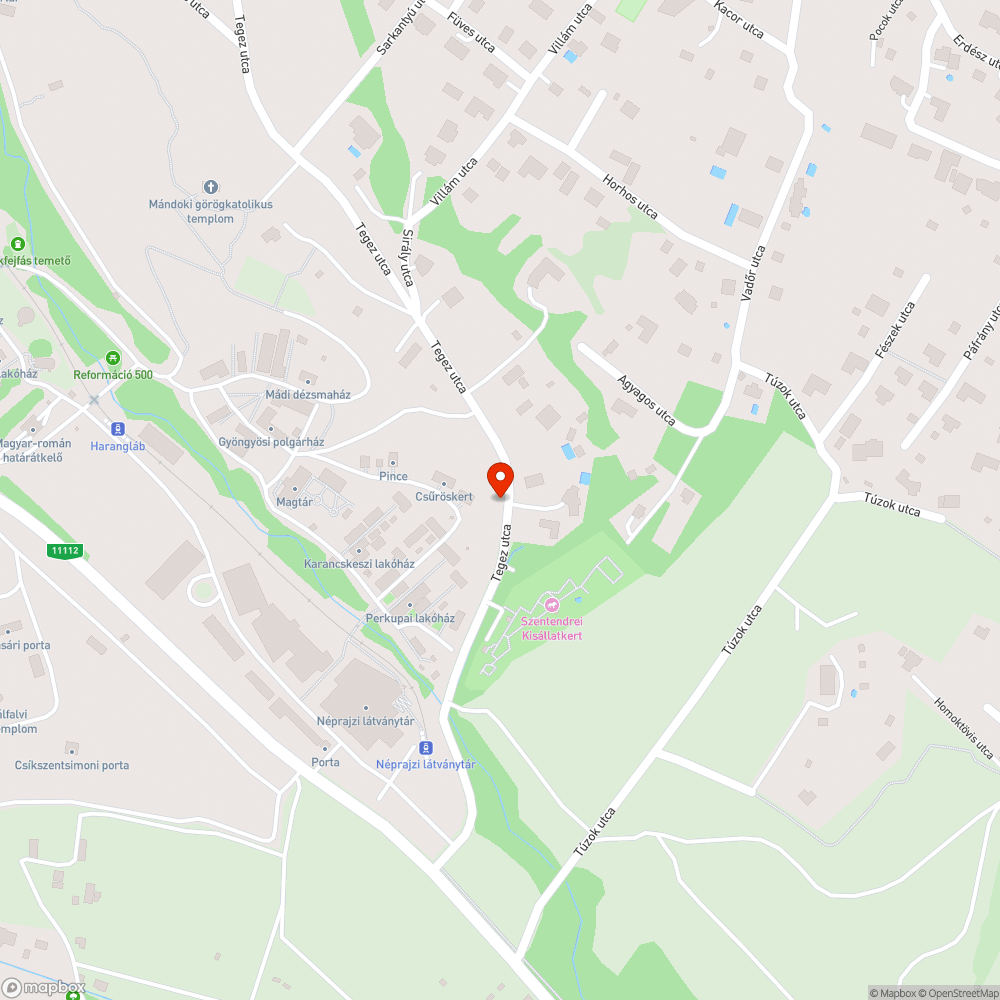 Kátyú  a Tegezutcában bejelentés helye