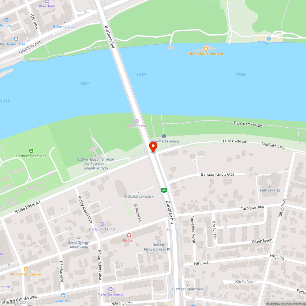 Piszok a Bertalan hídnál bejelentés helye