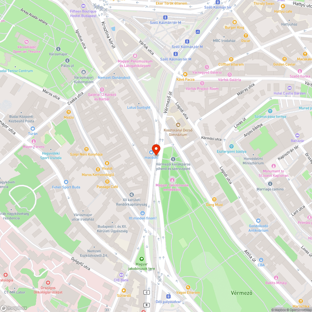 Életveszélyes kerékpáros átkelő bejelentés helye