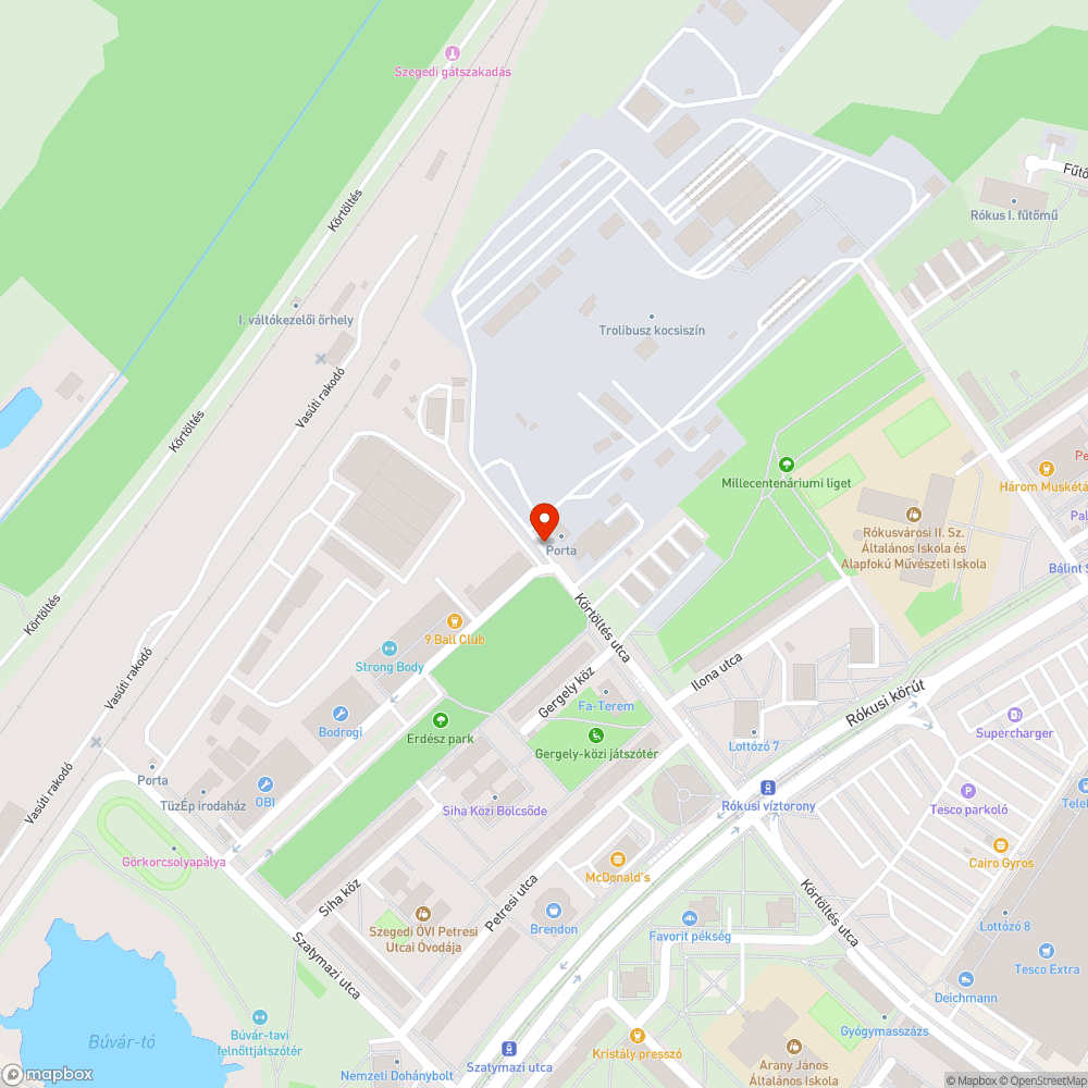 Megsérült burkolat bejelentés helye