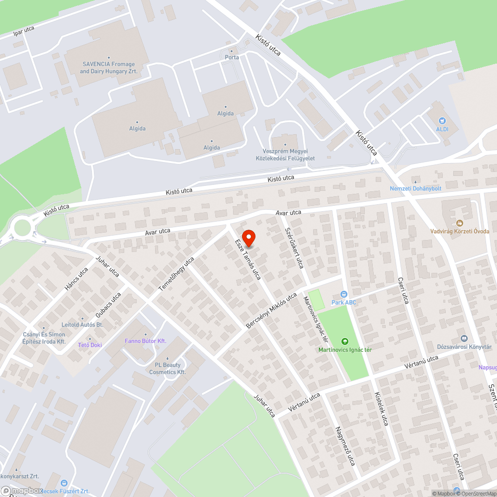 Kátyús utca bejelentés helye