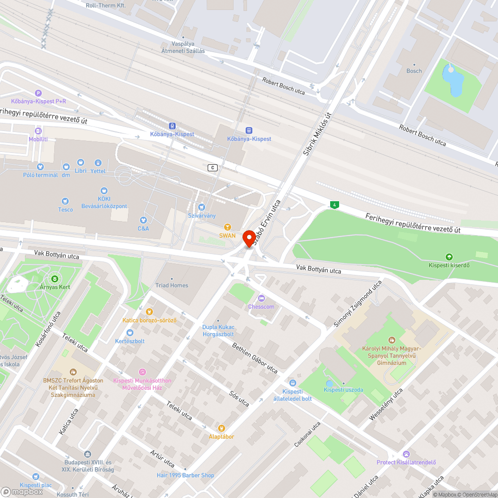 Megrongált csőkorlát bejelentés helye