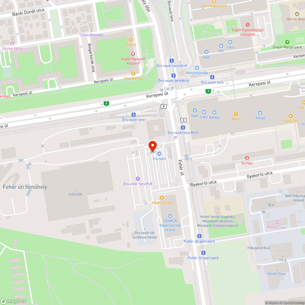 Zúgó busz bejelentés helye