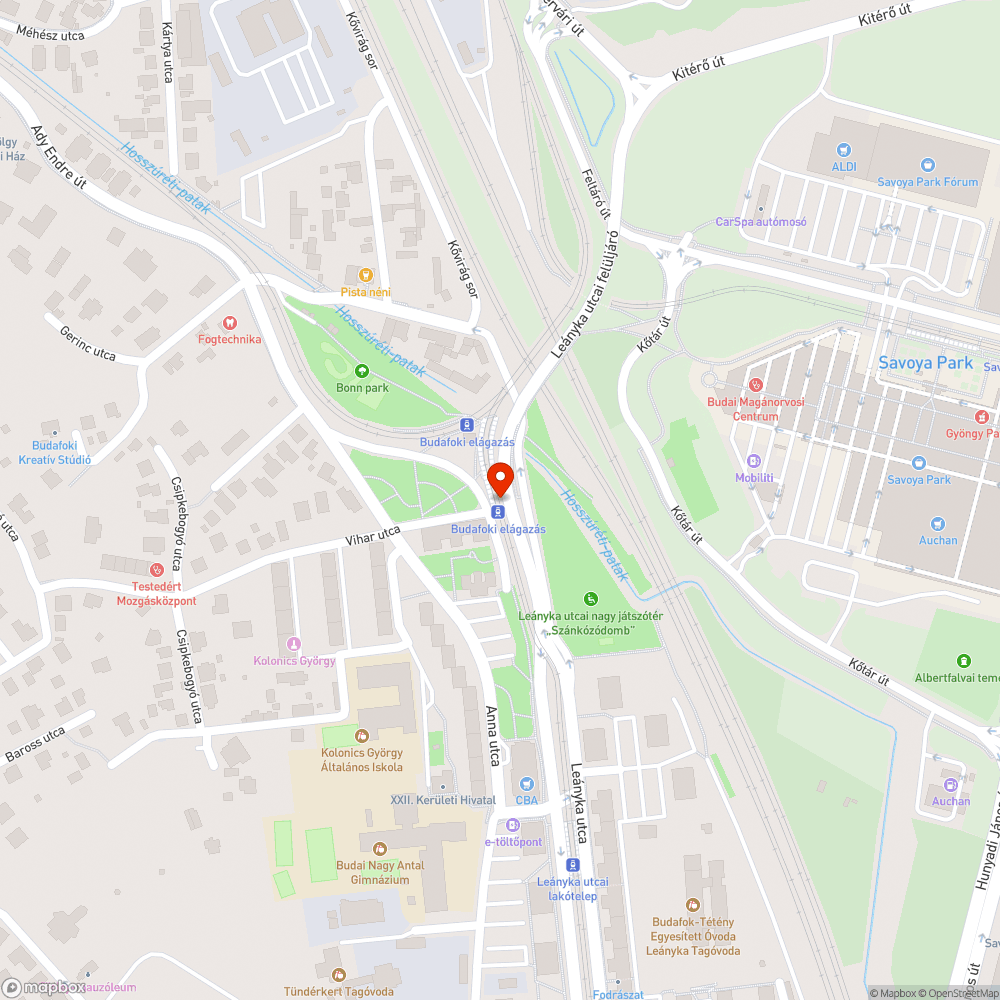 Kitérő világítása bejelentés helye