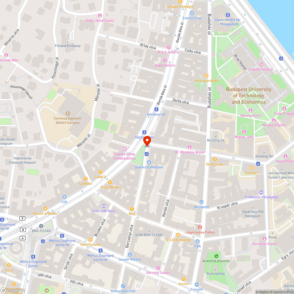 Kitört / hiányzó terelőoszlopok a Bercsényi utca Gárdonyi tér melletti részén bejelentés helye