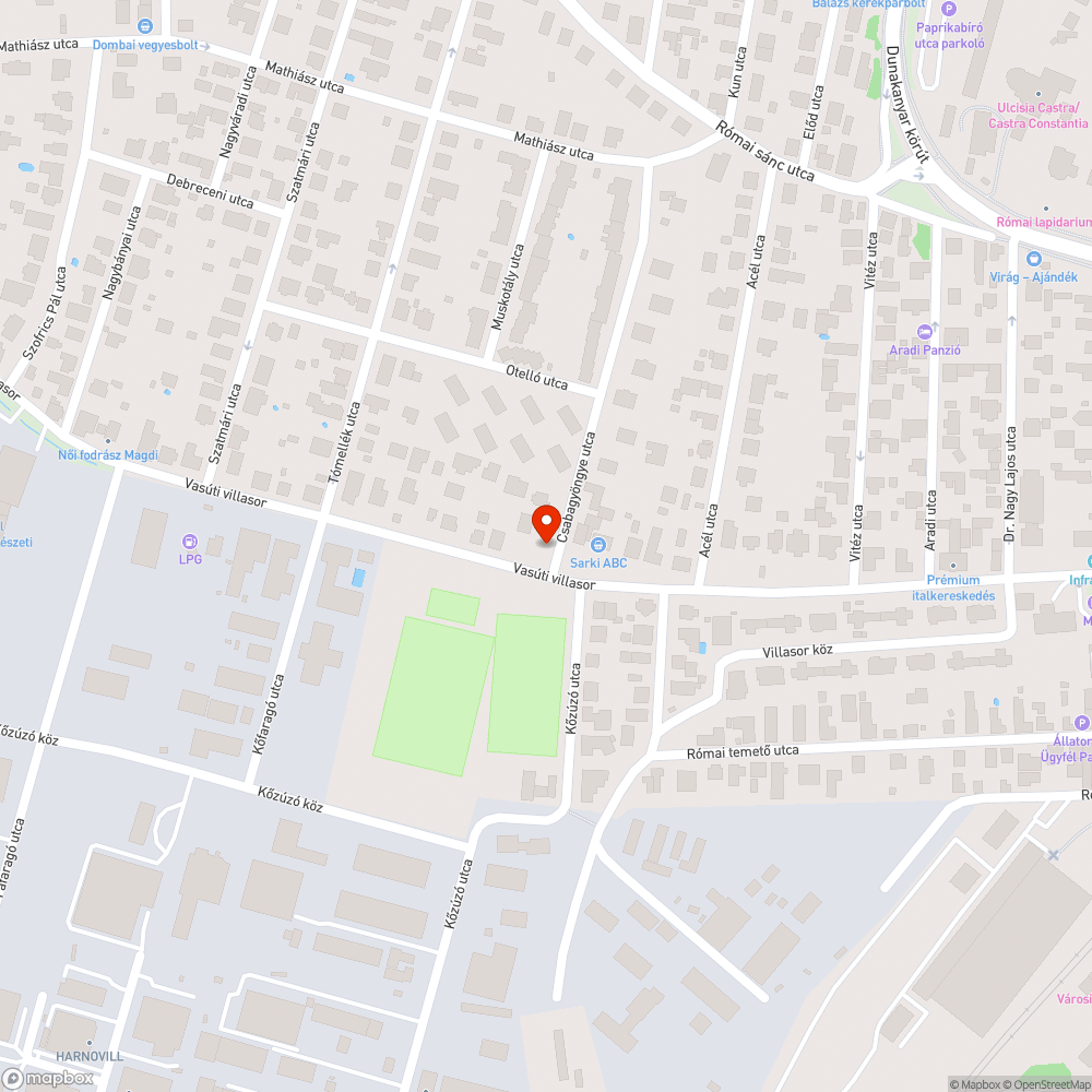 Felbontott járda bejelentés helye