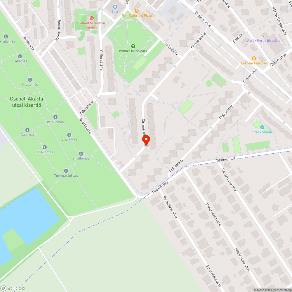 Megsüllyedt víznyelő vagy kátyú bejelentés helye