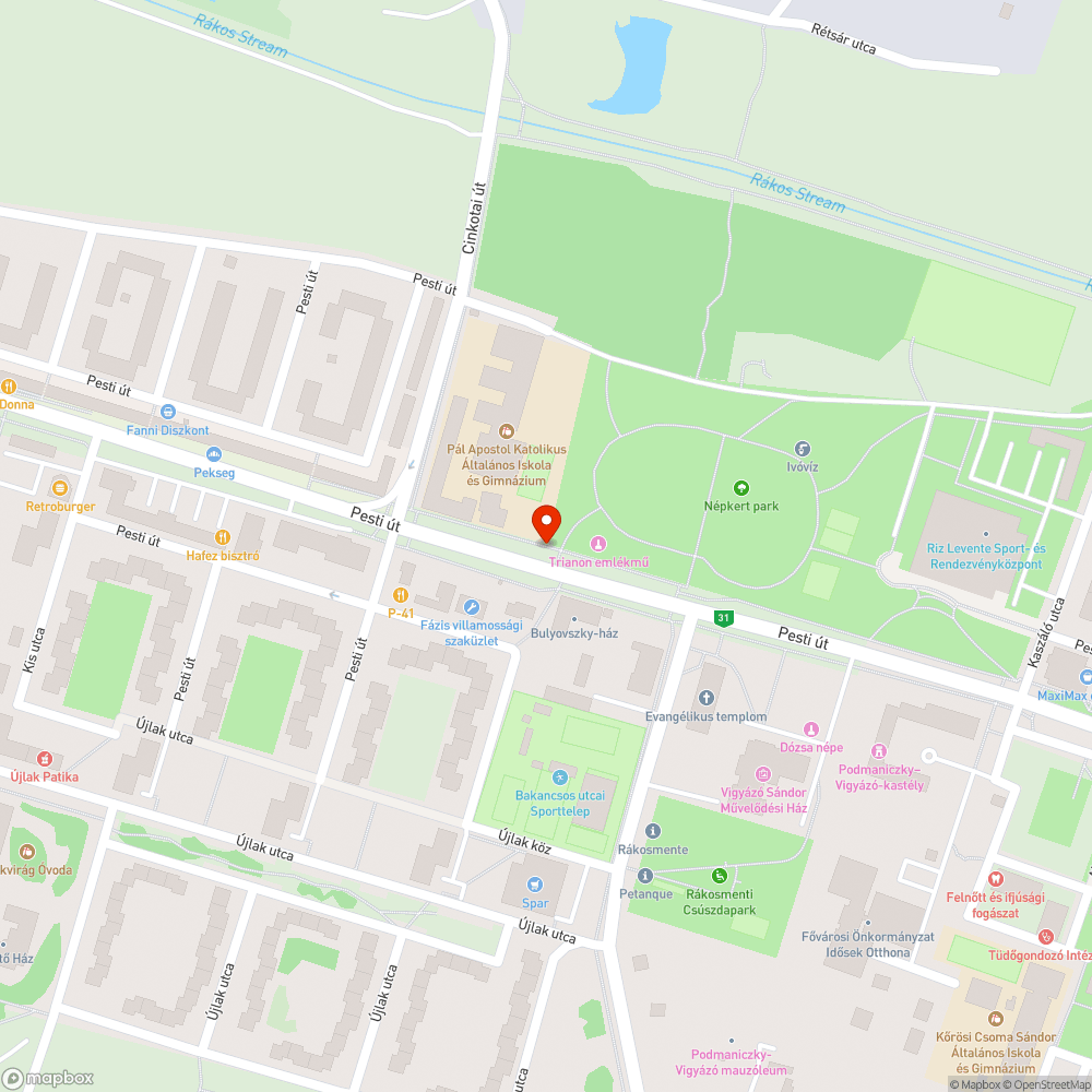 Narancs-zöld bejelentés helye