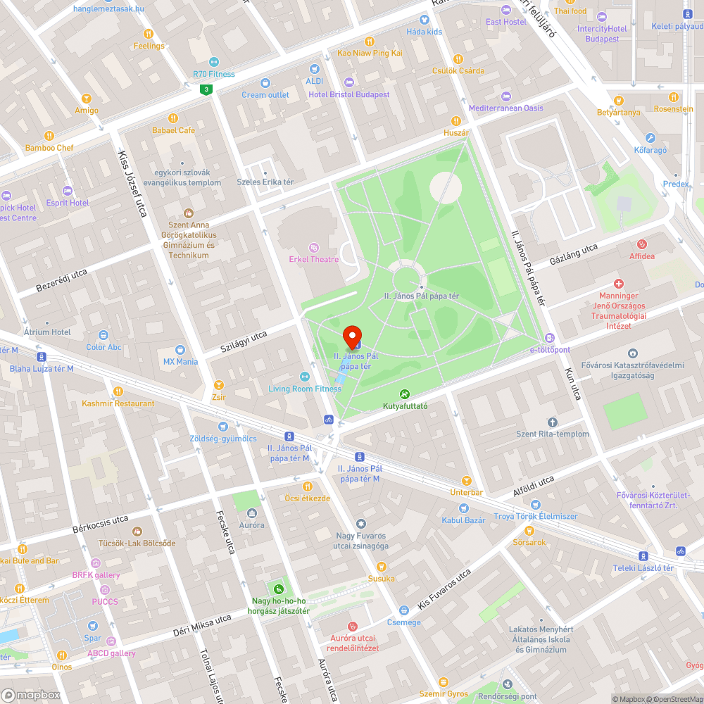 II. János Pál Pápa Tér problémái bejelentés helye