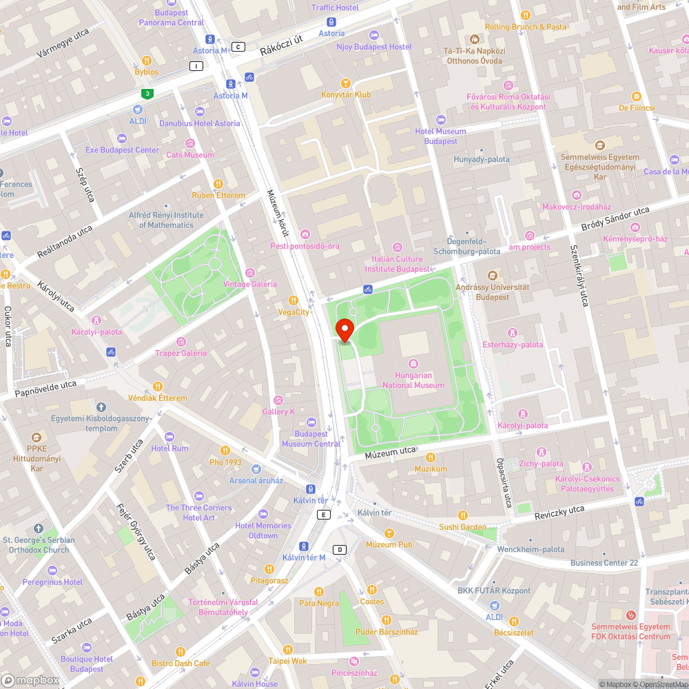 Múzeum körút bejelentés helye