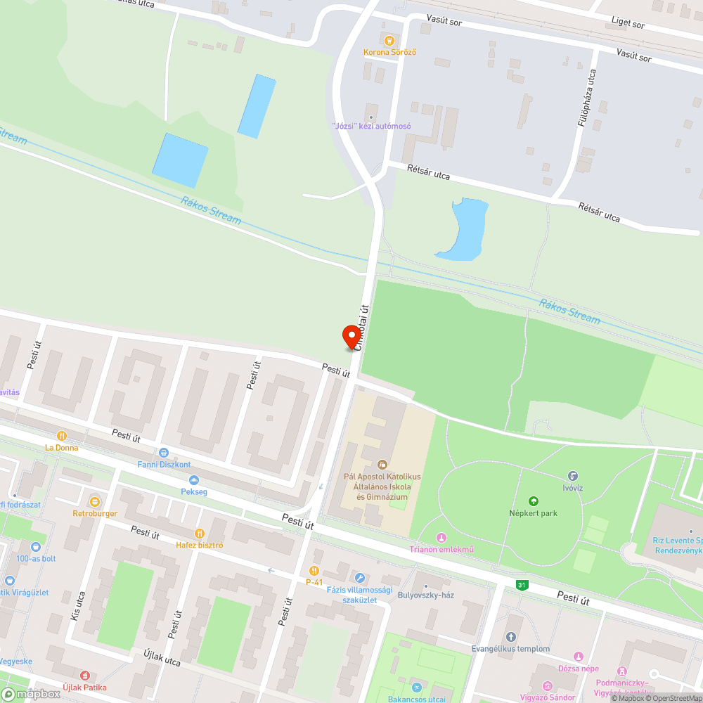 Kátyú a kereszteződésben bejelentés helye