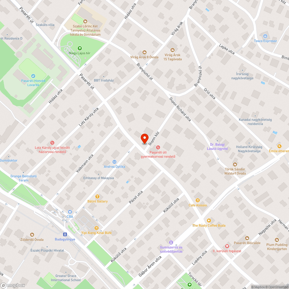 Guyon köz és Pasaréti út sötétségbe borult bejelentés helye