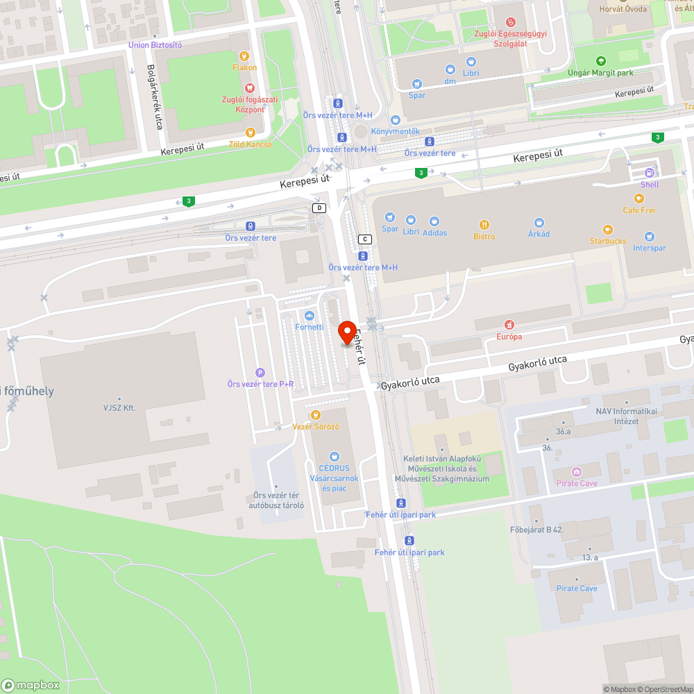 Betört üvegű fülke bejelentés helye