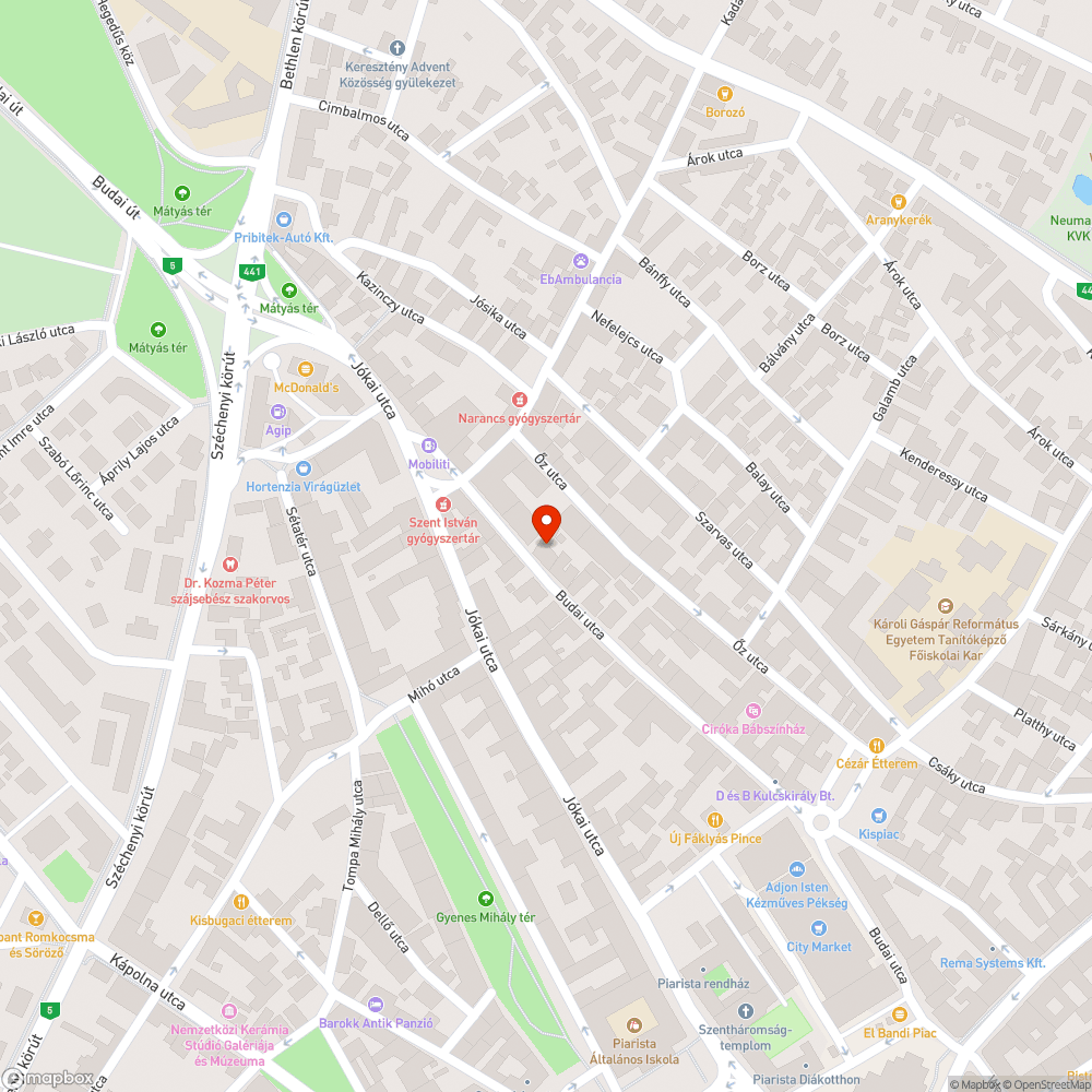 Védett épületre rádőlni készülő fa a Budai utcában bejelentés helye