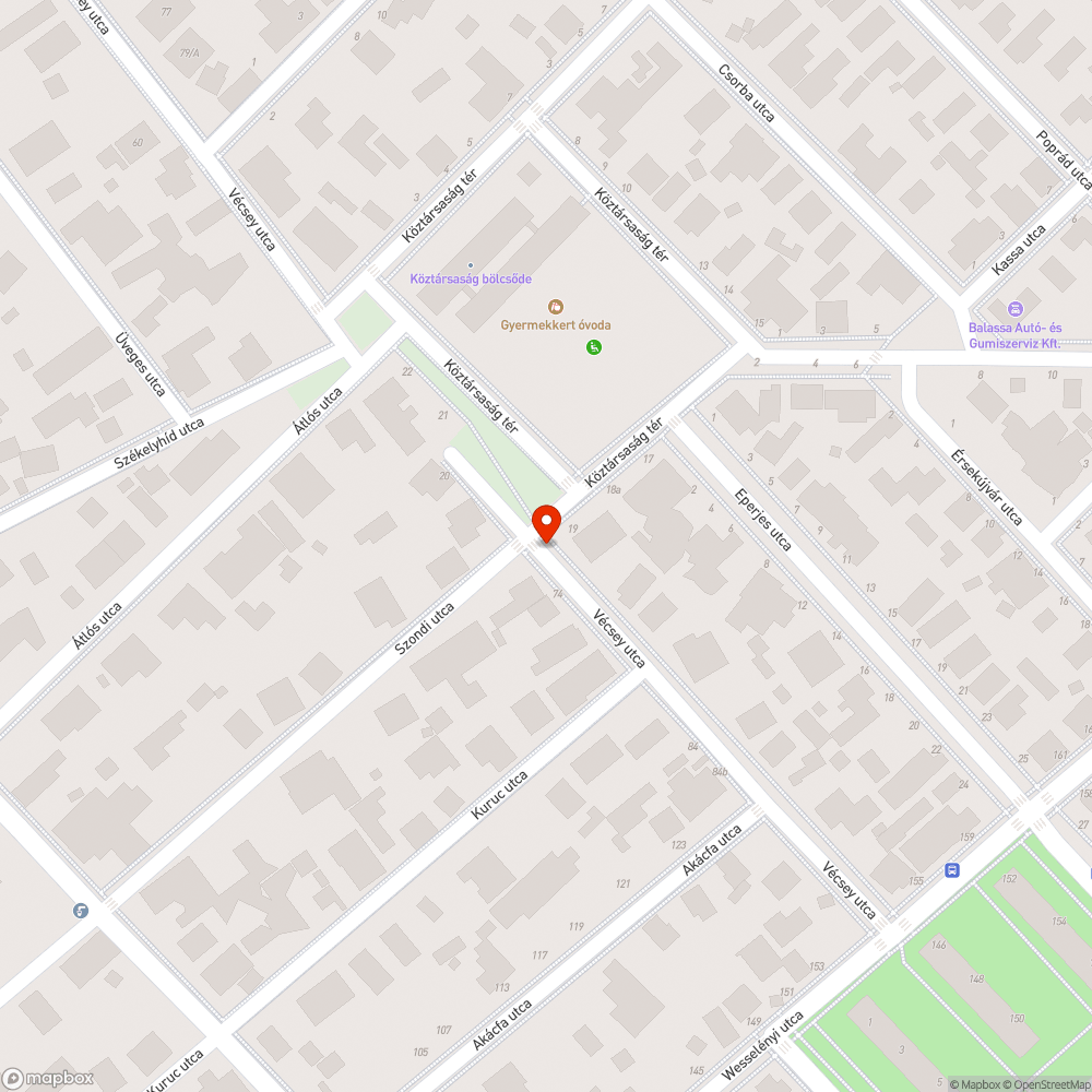 Kátyú bejelentés helye