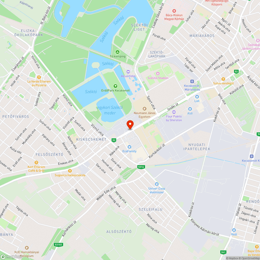 Sötétség az Izsáki úton bejelentés helye