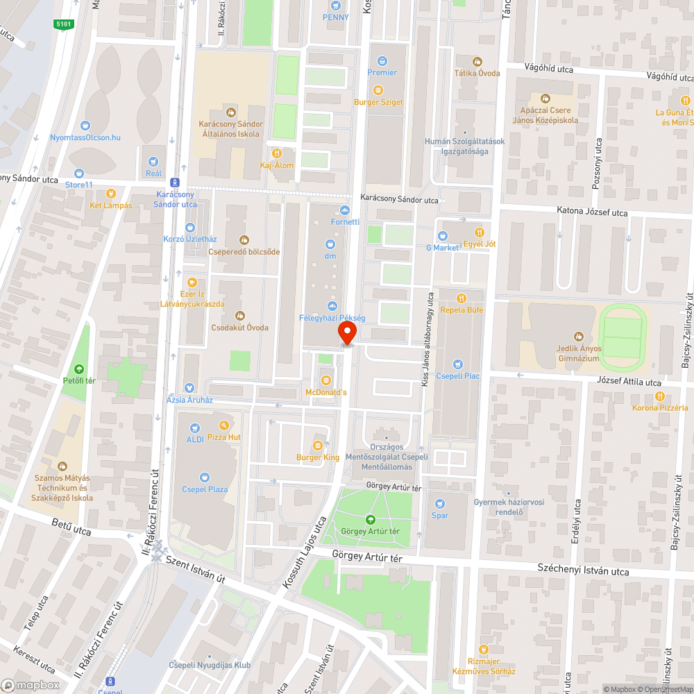 Hiányzó járda bejelentés helye