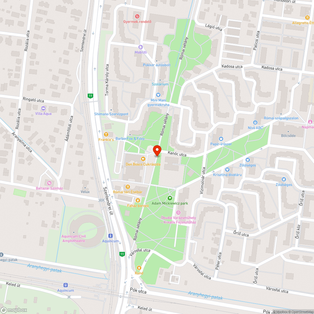 Nincs közvilágítás a Római sétányon bejelentés helye