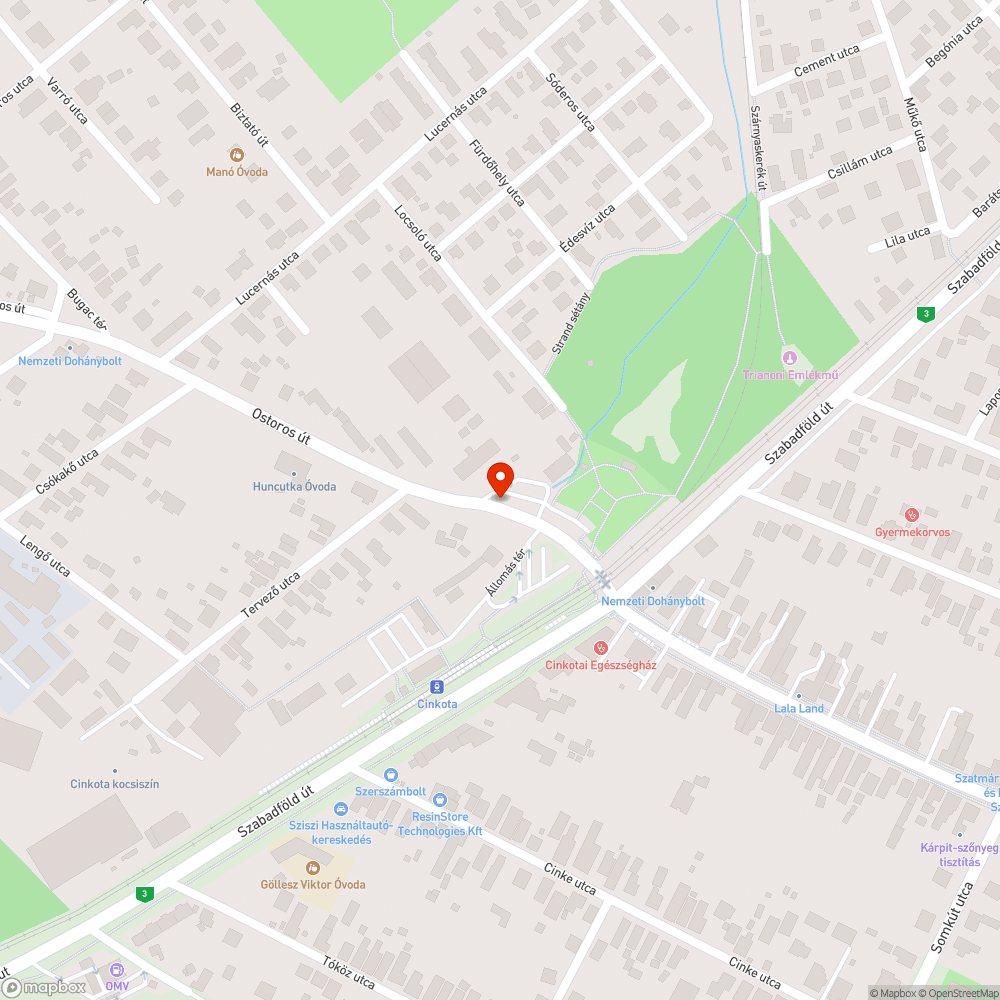 Elhagyott autó bejelentés helye