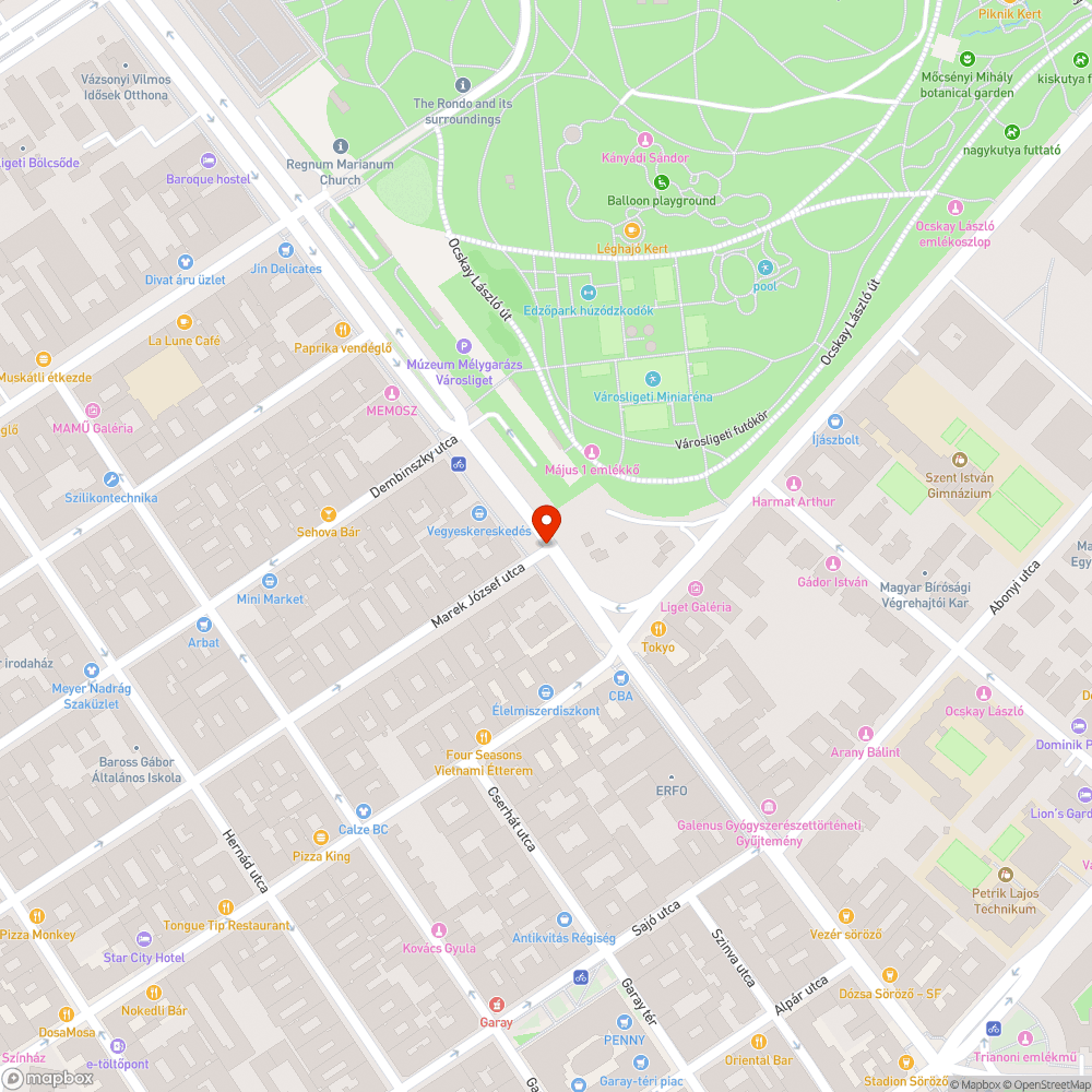 Hiányzó poller a Marek utca sarkán bejelentés helye