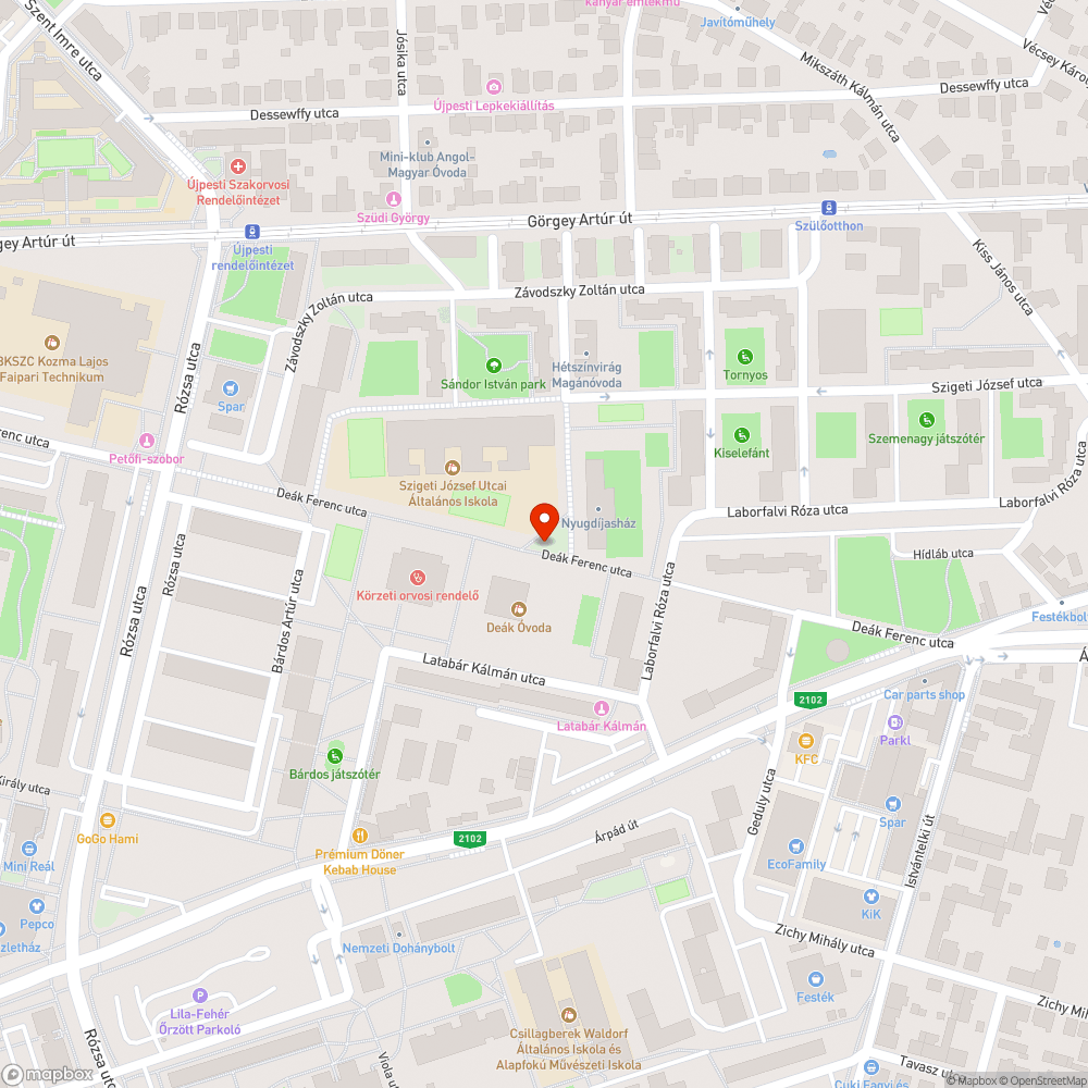 Deák Ferenc sétány kihalt fái bejelentés helye