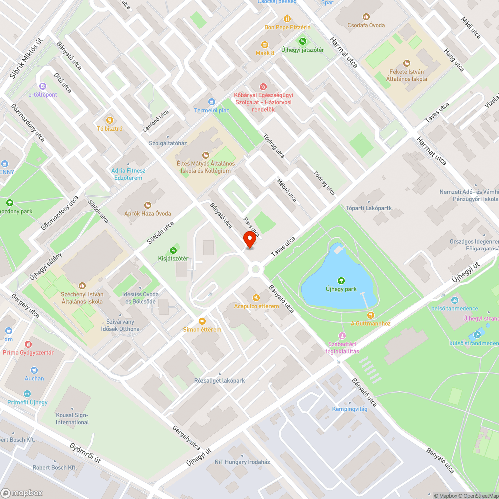 Felbontott járda bejelentés helye