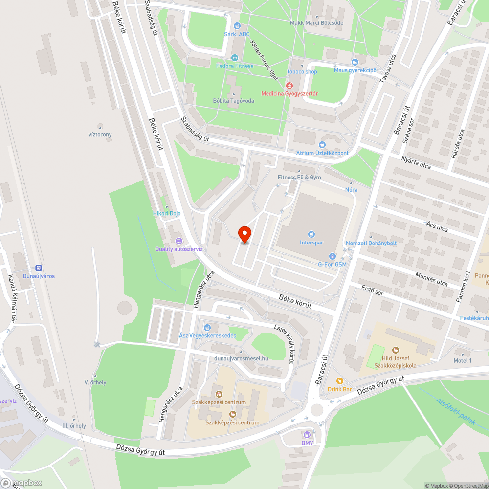 Balesetveszélyes oszlop az Interspar parkolójában bejelentés helye