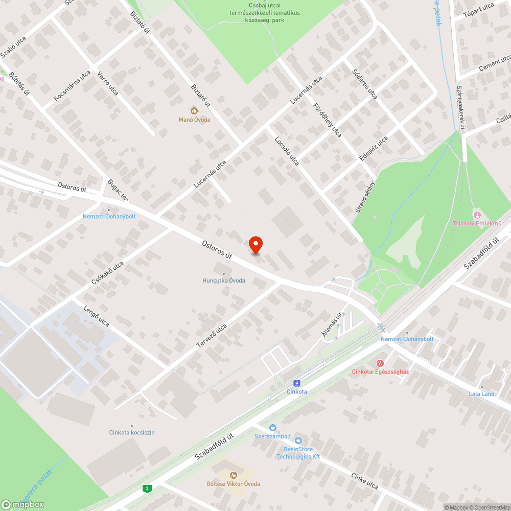 Nagyobb méretű Kátyú bejelentés helye