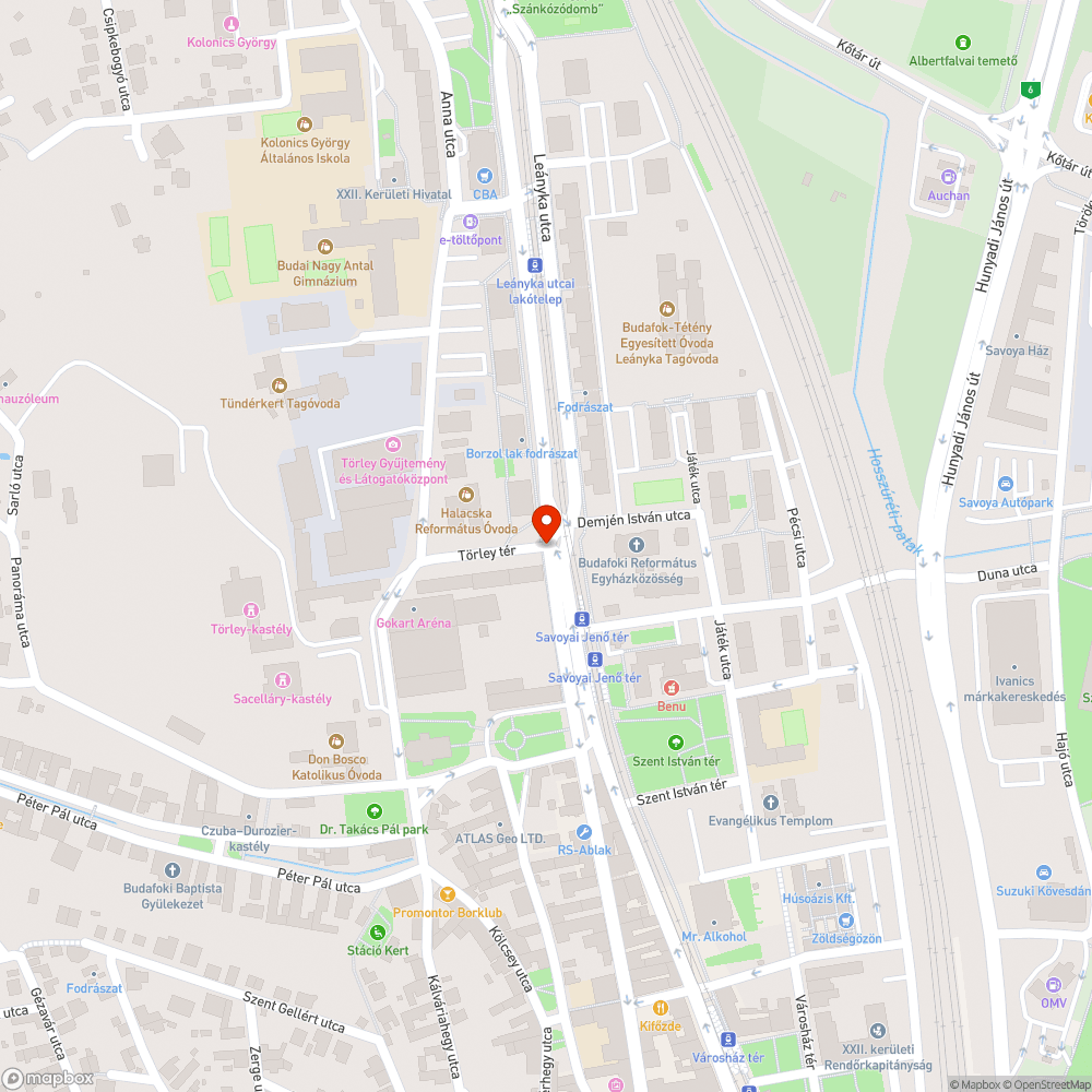 Kavicsos Leányka bejelentés helye