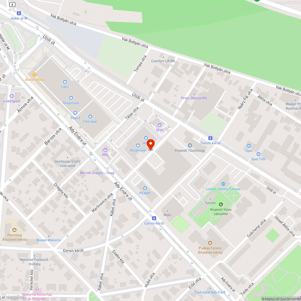 Megakátyú az út közepén bejelentés helye