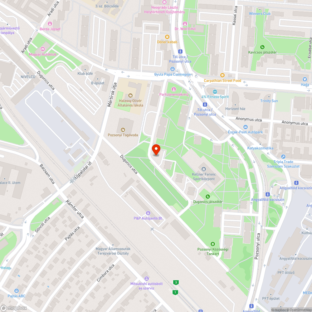 Elhagyott liftajtó bejelentés helye