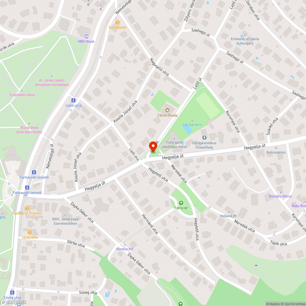 Buszmegálló bejelentés helye