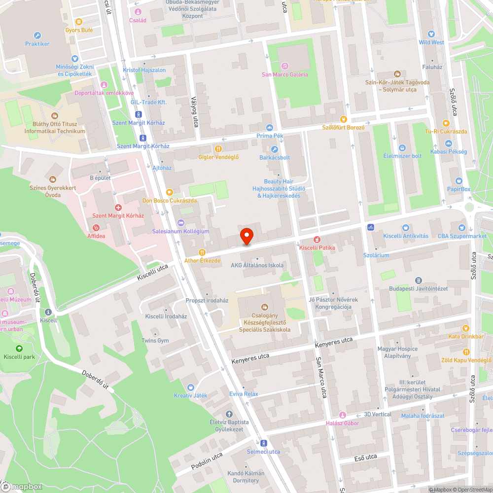 Kiscelli utca szabálytan megállásból adódó balesetveszély bejelentés helye